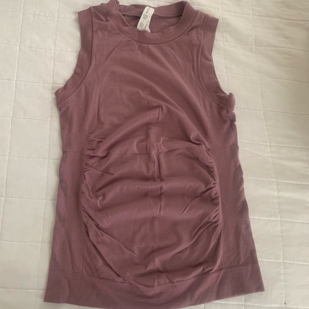 Athleta Pink Ruched Sleeveless Tank Top